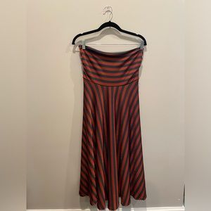 Anthropologie Maeve Strapless Striped Fit and flare dress